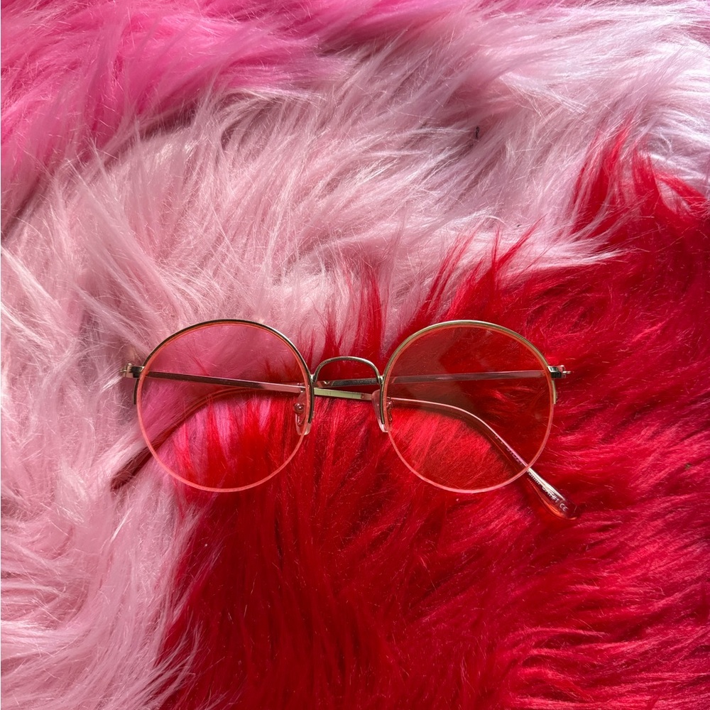 ROUND FRAME BABY PINK COSTUME SUNGLASSES